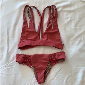 Acacia Swimwear Set in Lychee size Small